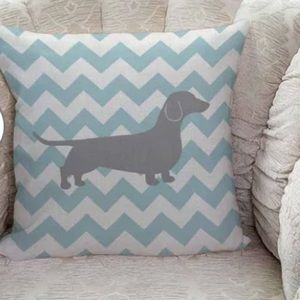 Chevron Dachshund 18” pillow covers set of 2